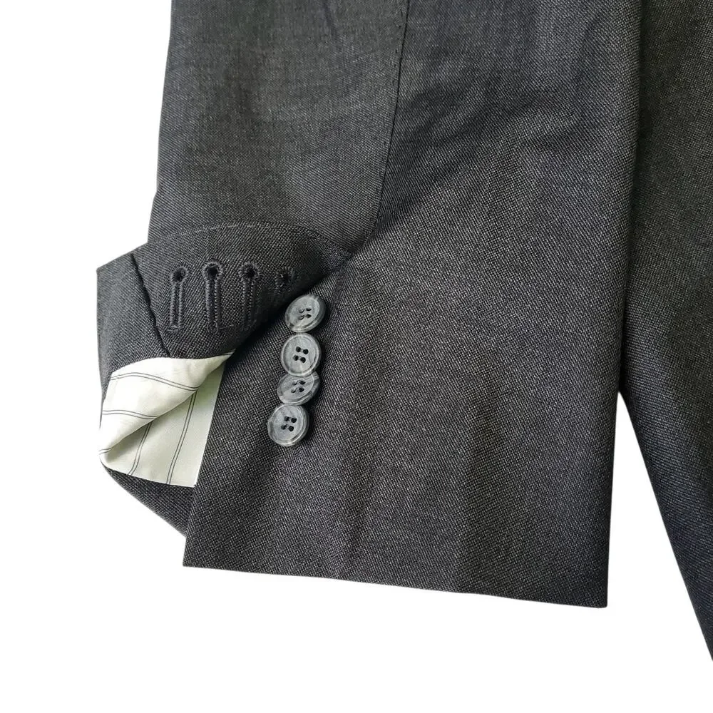 Suit Supply Vitale Barberis Canonico Grey Wool Suit Coat Jacket Surgeon Cuff 50R